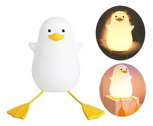 LAMPARA PATITO DE SILICONA CON LUZ Y SOPORTE PARA CELULAR